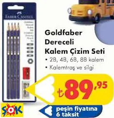 FABER CASTELL GOLDFABER DERECELİ KALEM ÇİZİM SETİ 2B, 4B, 6B, 8B KALEM KALEMTRAŞ VE SİLGİ